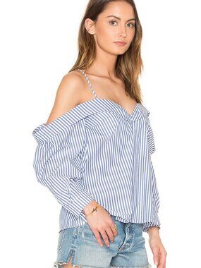 Bardot Off Shoulder Striped Blouse Small